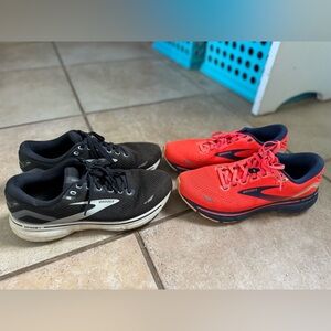 Brooks Ghost Bundle- 2 pairs! Dual-Tone Running Shoes in Black and Orange